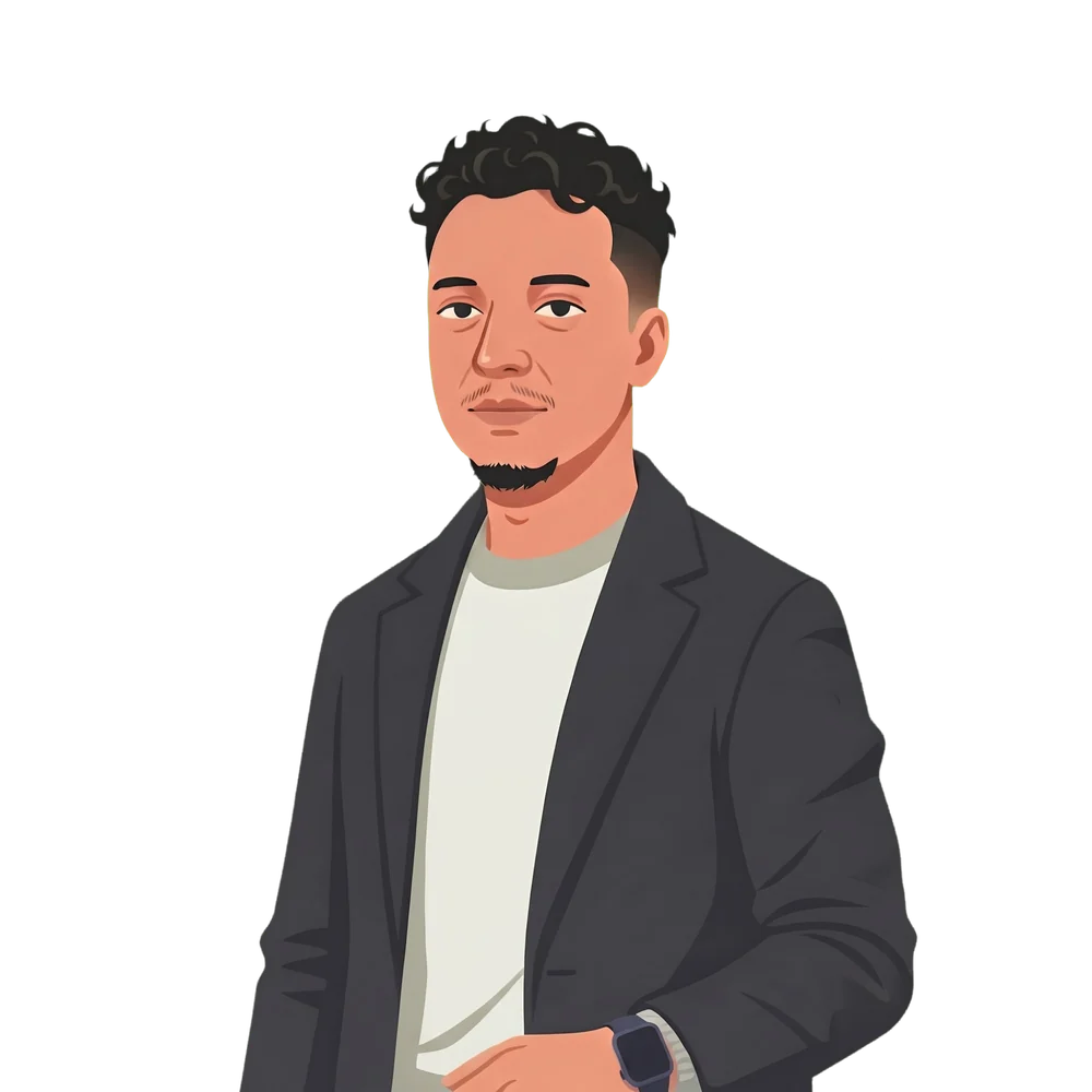 Illustration of Zayed Talib, Shopify consultant, about to snap his fingers